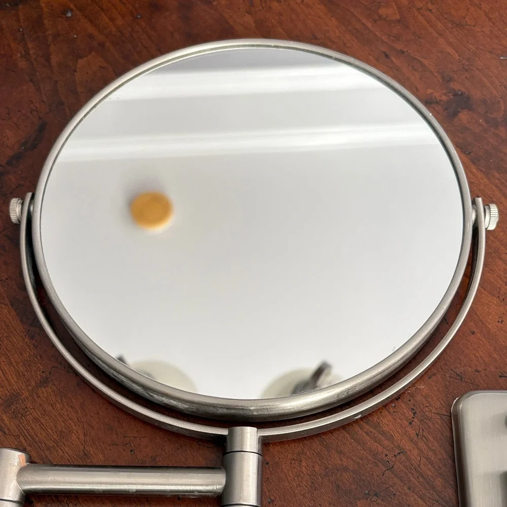 Adjustable Wall-Mounted Vanity Mirror in Silver Finish